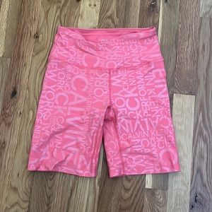 Pink Calvin Klein athletic bike shorts